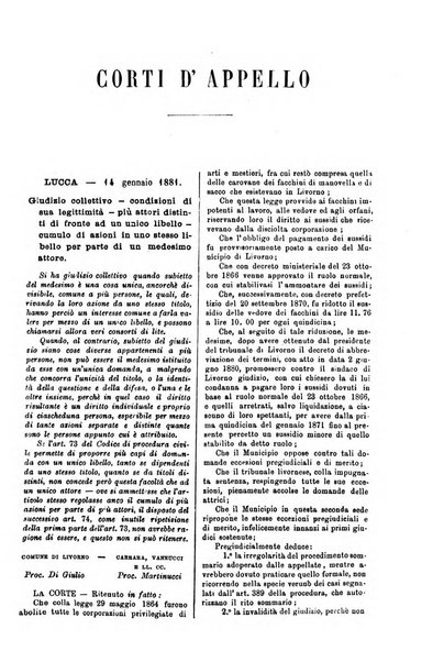 Annali della giurisprudenza italiana raccolta generale delle decisioni delle Corti di cassazione e d'appello in materia civile, criminale, commerciale, di diritto pubblico e amministrativo, e di procedura civile e penale