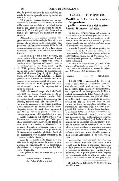 Annali della giurisprudenza italiana raccolta generale delle decisioni delle Corti di cassazione e d'appello in materia civile, criminale, commerciale, di diritto pubblico e amministrativo, e di procedura civile e penale