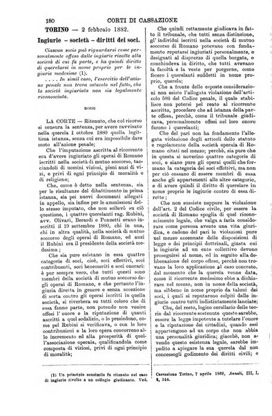 Annali della giurisprudenza italiana raccolta generale delle decisioni delle Corti di cassazione e d'appello in materia civile, criminale, commerciale, di diritto pubblico e amministrativo, e di procedura civile e penale