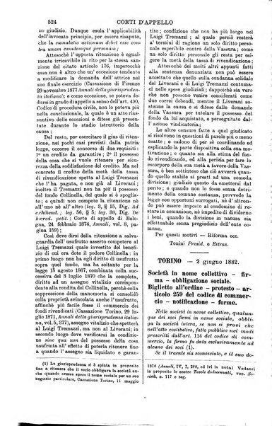 Annali della giurisprudenza italiana raccolta generale delle decisioni delle Corti di cassazione e d'appello in materia civile, criminale, commerciale, di diritto pubblico e amministrativo, e di procedura civile e penale