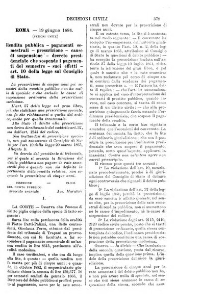 Annali della giurisprudenza italiana raccolta generale delle decisioni delle Corti di cassazione e d'appello in materia civile, criminale, commerciale, di diritto pubblico e amministrativo, e di procedura civile e penale