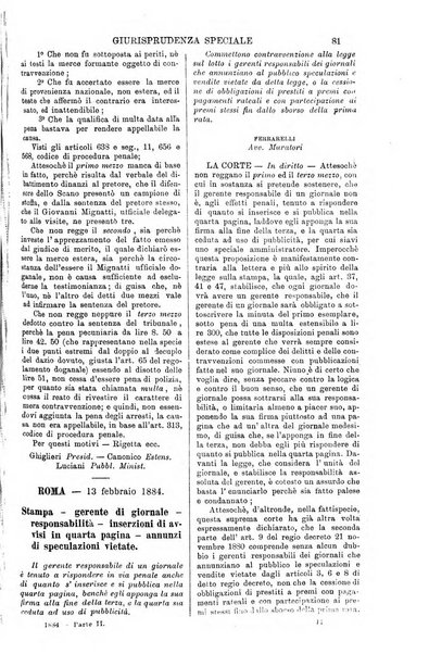 Annali della giurisprudenza italiana raccolta generale delle decisioni delle Corti di cassazione e d'appello in materia civile, criminale, commerciale, di diritto pubblico e amministrativo, e di procedura civile e penale