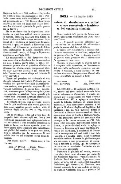 Annali della giurisprudenza italiana raccolta generale delle decisioni delle Corti di cassazione e d'appello in materia civile, criminale, commerciale, di diritto pubblico e amministrativo, e di procedura civile e penale