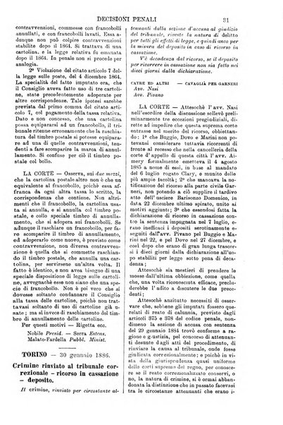 Annali della giurisprudenza italiana raccolta generale delle decisioni delle Corti di cassazione e d'appello in materia civile, criminale, commerciale, di diritto pubblico e amministrativo, e di procedura civile e penale