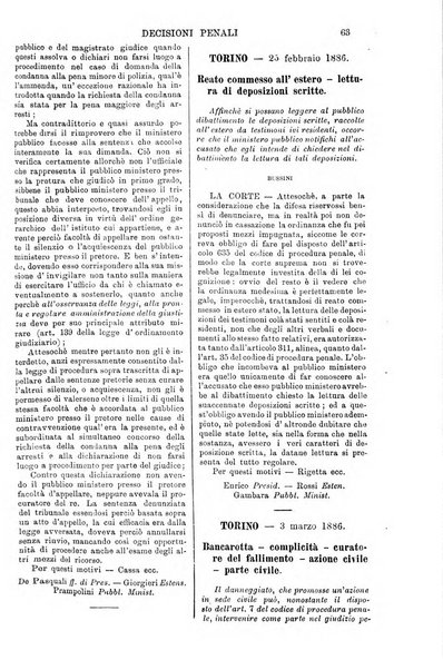 Annali della giurisprudenza italiana raccolta generale delle decisioni delle Corti di cassazione e d'appello in materia civile, criminale, commerciale, di diritto pubblico e amministrativo, e di procedura civile e penale