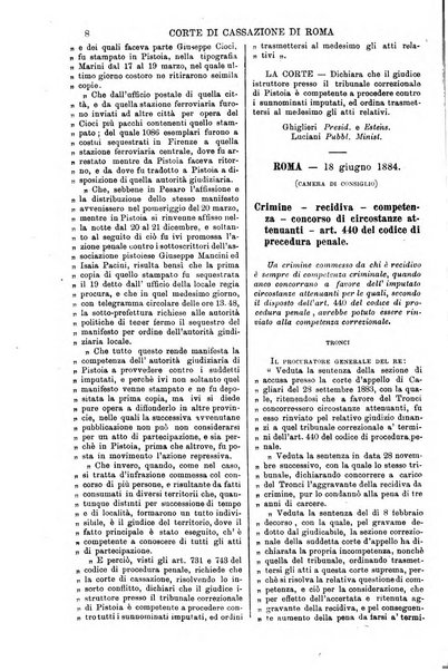 Annali della giurisprudenza italiana raccolta generale delle decisioni delle Corti di cassazione e d'appello in materia civile, criminale, commerciale, di diritto pubblico e amministrativo, e di procedura civile e penale