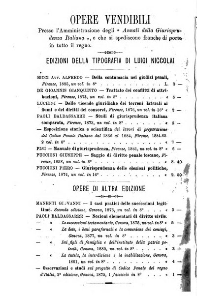 Annali della giurisprudenza italiana raccolta generale delle decisioni delle Corti di cassazione e d'appello in materia civile, criminale, commerciale, di diritto pubblico e amministrativo, e di procedura civile e penale