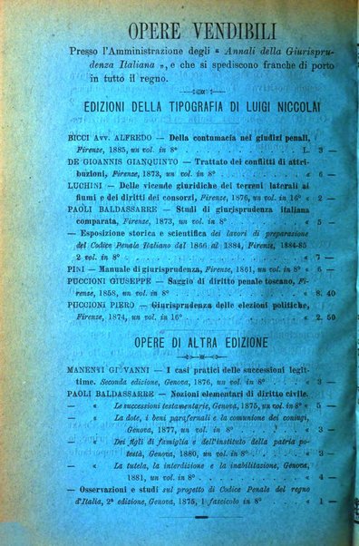 Annali della giurisprudenza italiana raccolta generale delle decisioni delle Corti di cassazione e d'appello in materia civile, criminale, commerciale, di diritto pubblico e amministrativo, e di procedura civile e penale