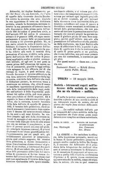 Annali della giurisprudenza italiana raccolta generale delle decisioni delle Corti di cassazione e d'appello in materia civile, criminale, commerciale, di diritto pubblico e amministrativo, e di procedura civile e penale