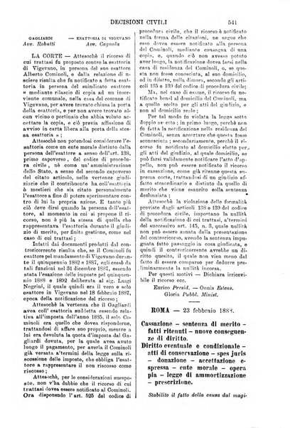 Annali della giurisprudenza italiana raccolta generale delle decisioni delle Corti di cassazione e d'appello in materia civile, criminale, commerciale, di diritto pubblico e amministrativo, e di procedura civile e penale