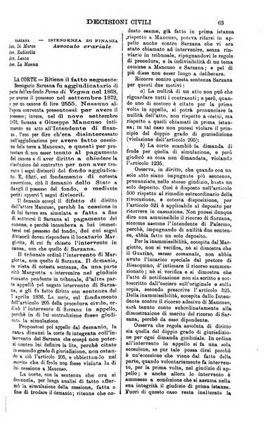 Annali della giurisprudenza italiana raccolta generale delle decisioni delle Corti di cassazione e d'appello in materia civile, criminale, commerciale, di diritto pubblico e amministrativo, e di procedura civile e penale