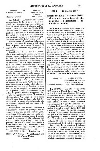 Annali della giurisprudenza italiana raccolta generale delle decisioni delle Corti di cassazione e d'appello in materia civile, criminale, commerciale, di diritto pubblico e amministrativo, e di procedura civile e penale