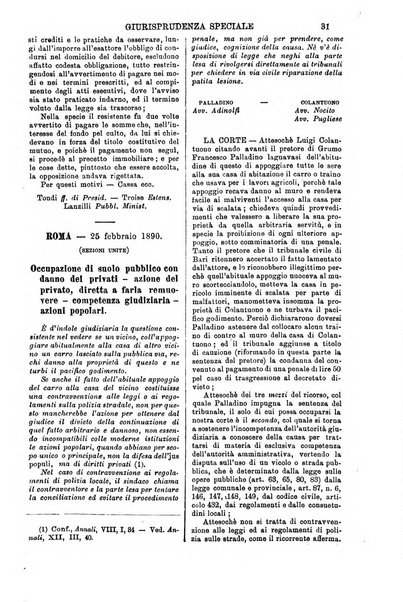 Annali della giurisprudenza italiana raccolta generale delle decisioni delle Corti di cassazione e d'appello in materia civile, criminale, commerciale, di diritto pubblico e amministrativo, e di procedura civile e penale