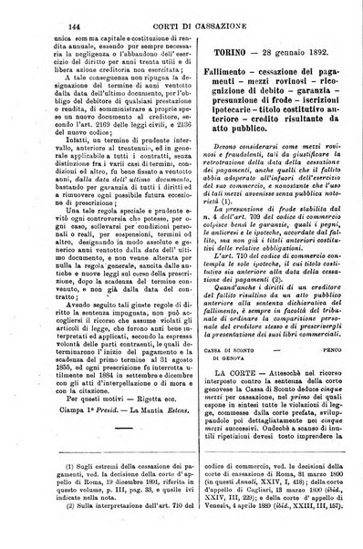 Annali della giurisprudenza italiana raccolta generale delle decisioni delle Corti di cassazione e d'appello in materia civile, criminale, commerciale, di diritto pubblico e amministrativo, e di procedura civile e penale