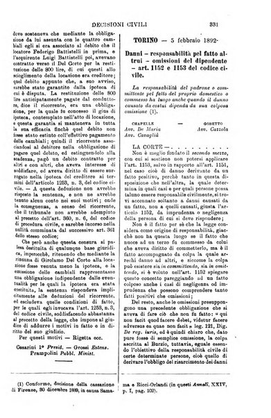 Annali della giurisprudenza italiana raccolta generale delle decisioni delle Corti di cassazione e d'appello in materia civile, criminale, commerciale, di diritto pubblico e amministrativo, e di procedura civile e penale