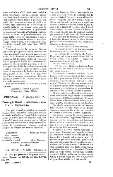 Annali della giurisprudenza italiana raccolta generale delle decisioni delle Corti di cassazione e d'appello in materia civile, criminale, commerciale, di diritto pubblico e amministrativo, e di procedura civile e penale