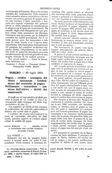 Annali della giurisprudenza italiana raccolta generale delle decisioni delle Corti di cassazione e d'appello in materia civile, criminale, commerciale, di diritto pubblico e amministrativo, e di procedura civile e penale