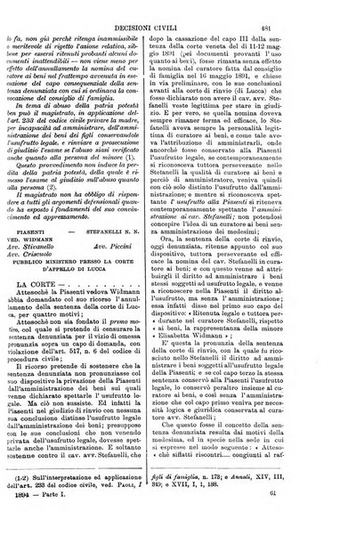 Annali della giurisprudenza italiana raccolta generale delle decisioni delle Corti di cassazione e d'appello in materia civile, criminale, commerciale, di diritto pubblico e amministrativo, e di procedura civile e penale