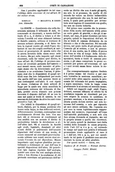 Annali della giurisprudenza italiana raccolta generale delle decisioni delle Corti di cassazione e d'appello in materia civile, criminale, commerciale, di diritto pubblico e amministrativo, e di procedura civile e penale