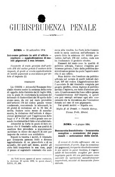 Annali della giurisprudenza italiana raccolta generale delle decisioni delle Corti di cassazione e d'appello in materia civile, criminale, commerciale, di diritto pubblico e amministrativo, e di procedura civile e penale