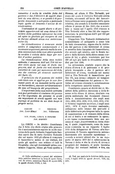 Annali della giurisprudenza italiana raccolta generale delle decisioni delle Corti di cassazione e d'appello in materia civile, criminale, commerciale, di diritto pubblico e amministrativo, e di procedura civile e penale