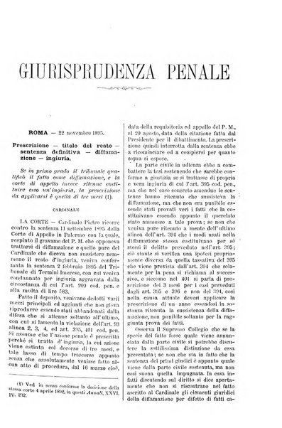 Annali della giurisprudenza italiana raccolta generale delle decisioni delle Corti di cassazione e d'appello in materia civile, criminale, commerciale, di diritto pubblico e amministrativo, e di procedura civile e penale