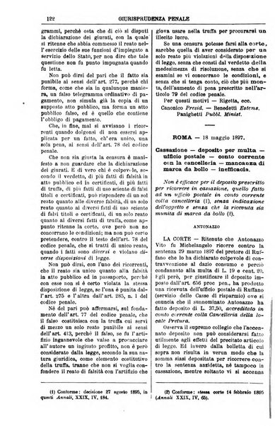 Annali della giurisprudenza italiana raccolta generale delle decisioni delle Corti di cassazione e d'appello in materia civile, criminale, commerciale, di diritto pubblico e amministrativo, e di procedura civile e penale