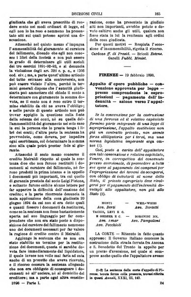 Annali della giurisprudenza italiana raccolta generale delle decisioni delle Corti di cassazione e d'appello in materia civile, criminale, commerciale, di diritto pubblico e amministrativo, e di procedura civile e penale