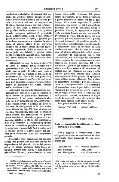 Annali della giurisprudenza italiana raccolta generale delle decisioni delle Corti di cassazione e d'appello in materia civile, criminale, commerciale, di diritto pubblico e amministrativo, e di procedura civile e penale