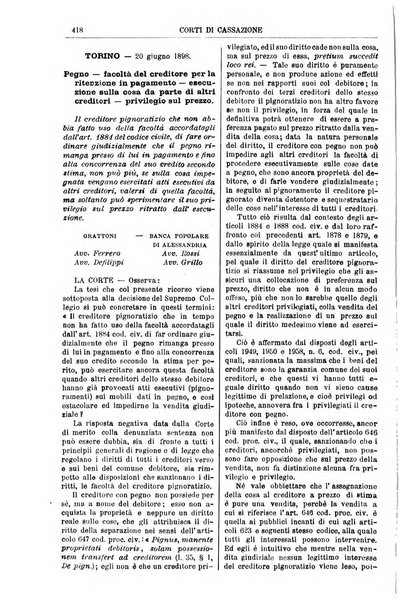 Annali della giurisprudenza italiana raccolta generale delle decisioni delle Corti di cassazione e d'appello in materia civile, criminale, commerciale, di diritto pubblico e amministrativo, e di procedura civile e penale