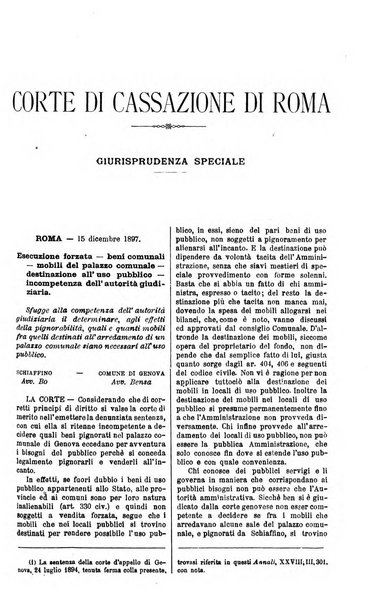 Annali della giurisprudenza italiana raccolta generale delle decisioni delle Corti di cassazione e d'appello in materia civile, criminale, commerciale, di diritto pubblico e amministrativo, e di procedura civile e penale