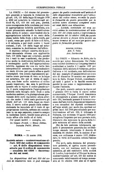 Annali della giurisprudenza italiana raccolta generale delle decisioni delle Corti di cassazione e d'appello in materia civile, criminale, commerciale, di diritto pubblico e amministrativo, e di procedura civile e penale