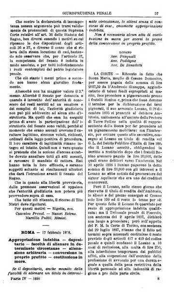 Annali della giurisprudenza italiana raccolta generale delle decisioni delle Corti di cassazione e d'appello in materia civile, criminale, commerciale, di diritto pubblico e amministrativo, e di procedura civile e penale