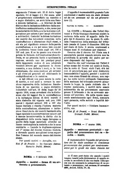 Annali della giurisprudenza italiana raccolta generale delle decisioni delle Corti di cassazione e d'appello in materia civile, criminale, commerciale, di diritto pubblico e amministrativo, e di procedura civile e penale