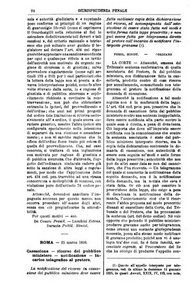 Annali della giurisprudenza italiana raccolta generale delle decisioni delle Corti di cassazione e d'appello in materia civile, criminale, commerciale, di diritto pubblico e amministrativo, e di procedura civile e penale