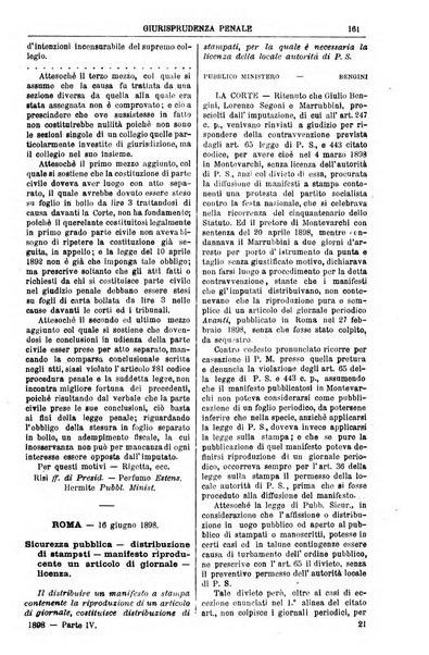 Annali della giurisprudenza italiana raccolta generale delle decisioni delle Corti di cassazione e d'appello in materia civile, criminale, commerciale, di diritto pubblico e amministrativo, e di procedura civile e penale