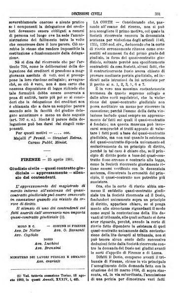 Annali della giurisprudenza italiana raccolta generale delle decisioni delle Corti di cassazione e d'appello in materia civile, criminale, commerciale, di diritto pubblico e amministrativo, e di procedura civile e penale