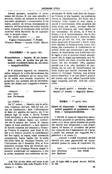 Annali della giurisprudenza italiana raccolta generale delle decisioni delle Corti di cassazione e d'appello in materia civile, criminale, commerciale, di diritto pubblico e amministrativo, e di procedura civile e penale