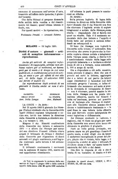 Annali della giurisprudenza italiana raccolta generale delle decisioni delle Corti di cassazione e d'appello in materia civile, criminale, commerciale, di diritto pubblico e amministrativo, e di procedura civile e penale