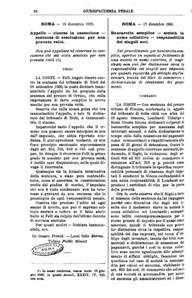 Annali della giurisprudenza italiana raccolta generale delle decisioni delle Corti di cassazione e d'appello in materia civile, criminale, commerciale, di diritto pubblico e amministrativo, e di procedura civile e penale