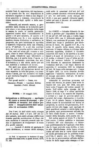 Annali della giurisprudenza italiana raccolta generale delle decisioni delle Corti di cassazione e d'appello in materia civile, criminale, commerciale, di diritto pubblico e amministrativo, e di procedura civile e penale