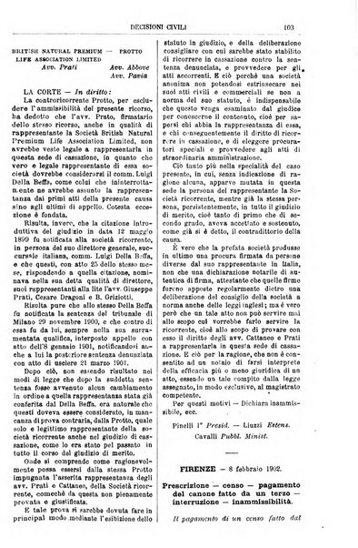 Annali della giurisprudenza italiana raccolta generale delle decisioni delle Corti di cassazione e d'appello in materia civile, criminale, commerciale, di diritto pubblico e amministrativo, e di procedura civile e penale