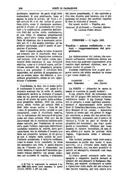 Annali della giurisprudenza italiana raccolta generale delle decisioni delle Corti di cassazione e d'appello in materia civile, criminale, commerciale, di diritto pubblico e amministrativo, e di procedura civile e penale