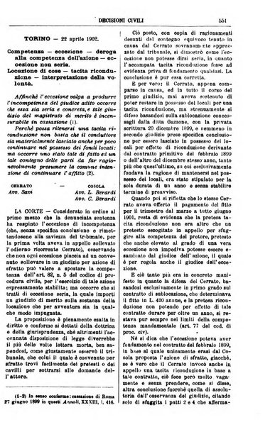 Annali della giurisprudenza italiana raccolta generale delle decisioni delle Corti di cassazione e d'appello in materia civile, criminale, commerciale, di diritto pubblico e amministrativo, e di procedura civile e penale