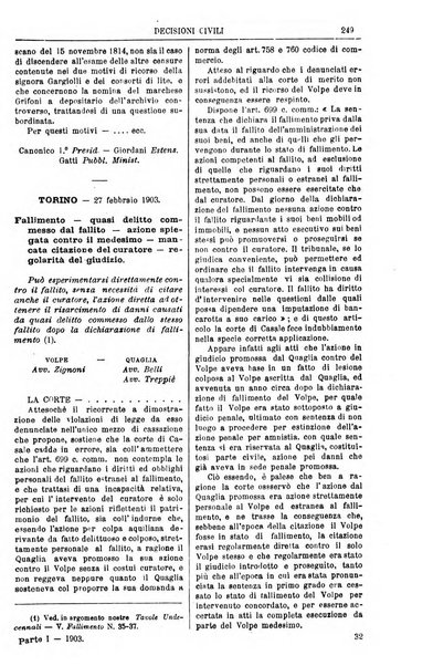 Annali della giurisprudenza italiana raccolta generale delle decisioni delle Corti di cassazione e d'appello in materia civile, criminale, commerciale, di diritto pubblico e amministrativo, e di procedura civile e penale