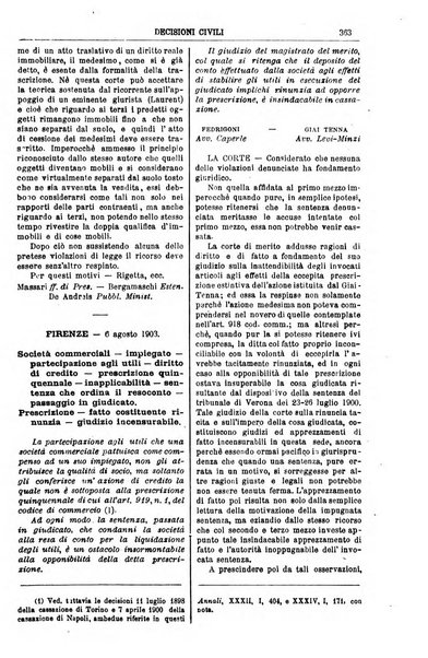 Annali della giurisprudenza italiana raccolta generale delle decisioni delle Corti di cassazione e d'appello in materia civile, criminale, commerciale, di diritto pubblico e amministrativo, e di procedura civile e penale