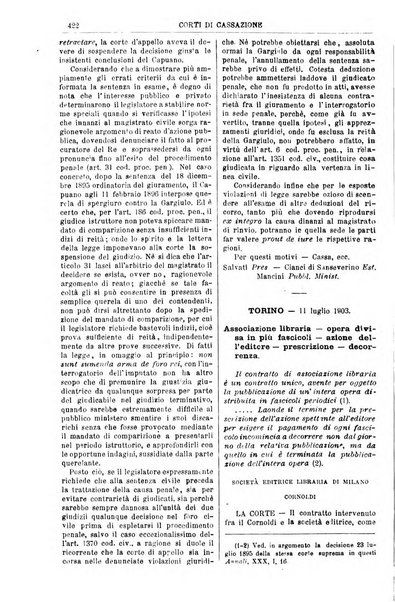 Annali della giurisprudenza italiana raccolta generale delle decisioni delle Corti di cassazione e d'appello in materia civile, criminale, commerciale, di diritto pubblico e amministrativo, e di procedura civile e penale