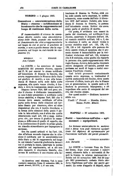 Annali della giurisprudenza italiana raccolta generale delle decisioni delle Corti di cassazione e d'appello in materia civile, criminale, commerciale, di diritto pubblico e amministrativo, e di procedura civile e penale