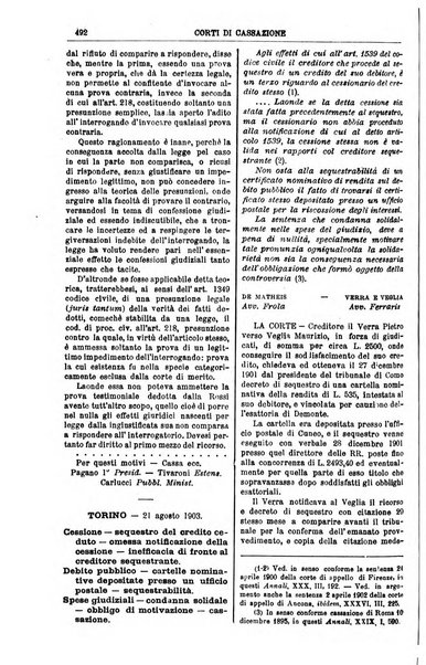 Annali della giurisprudenza italiana raccolta generale delle decisioni delle Corti di cassazione e d'appello in materia civile, criminale, commerciale, di diritto pubblico e amministrativo, e di procedura civile e penale