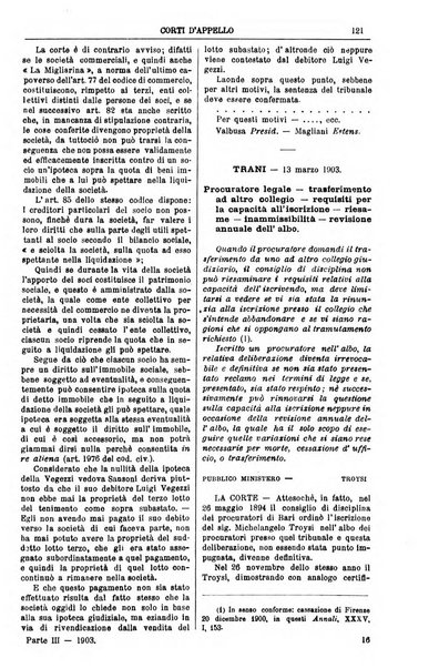 Annali della giurisprudenza italiana raccolta generale delle decisioni delle Corti di cassazione e d'appello in materia civile, criminale, commerciale, di diritto pubblico e amministrativo, e di procedura civile e penale